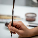 Miyu Kurihara working in her studio in London 2019